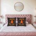 thumbnail image 2 of Set of 2 18x18in Throw Pillow Covers - Elegant Praying Hands Design with Purple and Orange Floral Accents for Couch Bed Car, 2 of 8