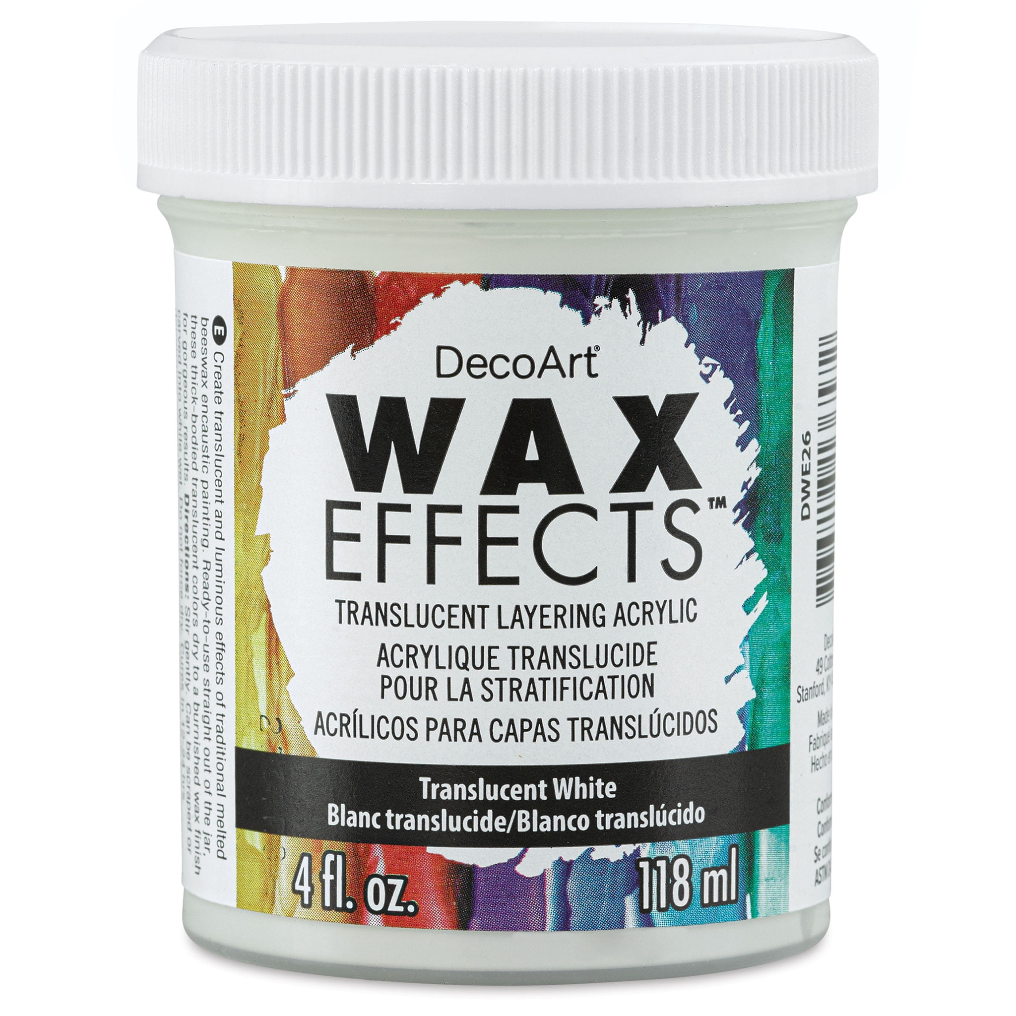DecoArt Wax Effects Acrylic Paint Translucent White, 4 oz Jar
