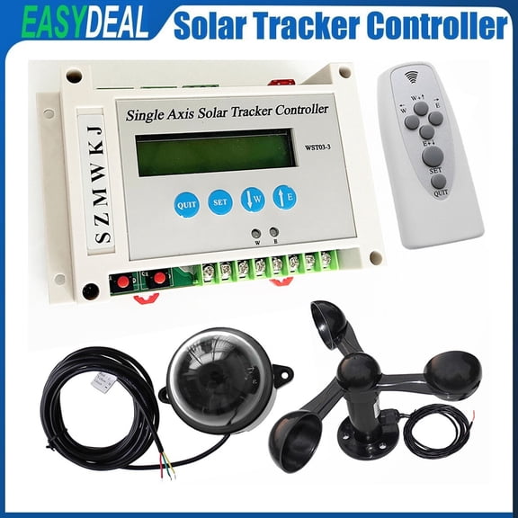 Electronic Single Axis Solar Panel Tracker LCD Controller   Wind Speed Sensor EL