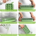 thumbnail image 4 of Ice Cube Tray with Lid and Bin, 21 Pcs Ice Cubes Mold for Freezer Easy Release, Quick Filling Without Touching, Green, 4 of 5