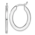 thumbnail image 4 of Auriga 14k White Gold Polished Square Tube Oval Hoop Earrings for Women, 4 of 6
