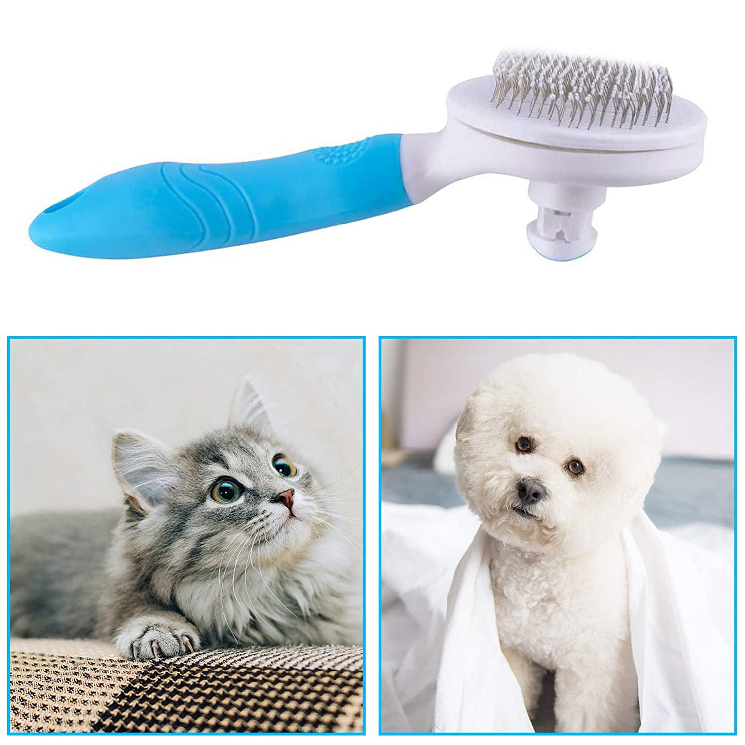 NC Pet Self-Cleaning Comb One-Click Hair Removal Pet Comb for Cats and Dogs