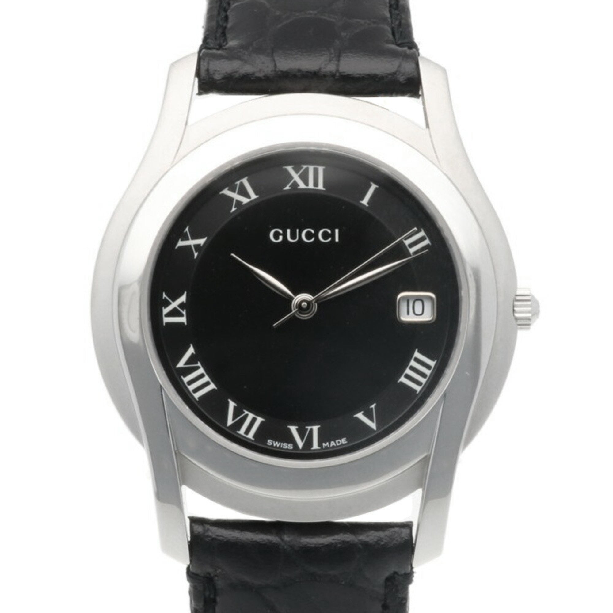 567 GUCCI 時計　レディース　5500L ブラック　デイト GUCCI - 53 GUCCI 時計 レディース 5500L 11Pダイヤ ブラック
