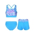thumbnail image 3 of CHICTRY Kids Girls 3 Piece Tankini Set Floral Print Crop Tops with Briefs Boyshorts Beach Swimwear, 3 of 7