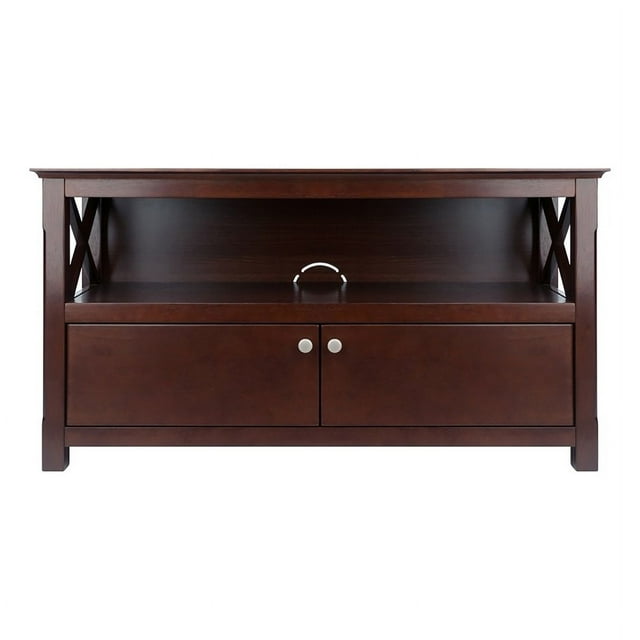 Pemberly Row Transitional Wood TV Stand for TVs up to 44" in Cappuccino