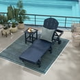 thumbnail image 3 of 2 Piece Laguna Adirondack Poly Reclining Chaise Lounge With Wheels, Navy Blue, 3 of 3