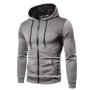 Men's Hoodies Men Hoodies and Sweaters Mens Winter Leisure and Fitness Hooded Polka Dot Hoodie Sweatshirt Adult Male Clothing Grey M