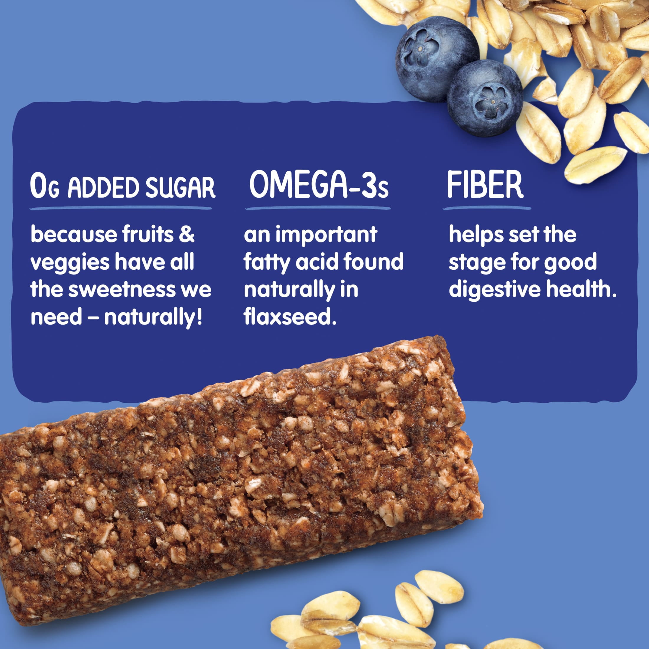 Happy Tot Organics Super Morning Oat Bar, Blueberry & Oatmeal, Organic Toddler Snack, 5 bars per box (1 Box)