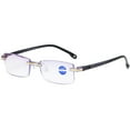 thumbnail image 1 of 4pcs Rimless Reading Glasses Blue Light Blocking Computer Reading Eyeglasses Reusable Rectangular Glasses Lightweight Eyewear Glasses 100/150/200/250 for Men Women Reading, 1 of 8