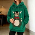 thumbnail image 2 of LYXSSBYX Women's Fleece Hoodie with Pet Pouch Christmas Cat Dog Carrier Sherpa Pullover Sweatshirt, 2 of 3