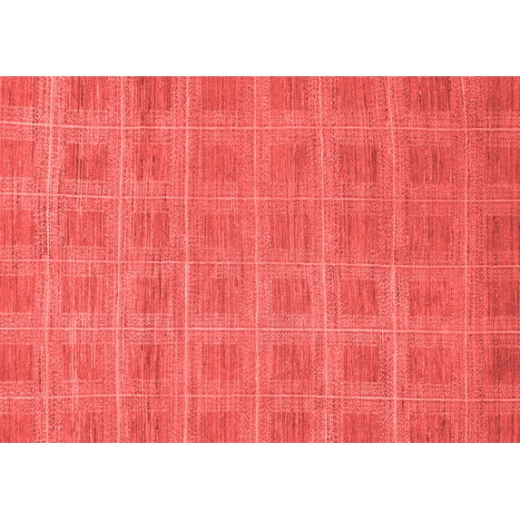 Ahgly Company Indoor Rectangle Checkered Red Modern Area Rugs, 7' x 9'