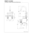 thumbnail image 2 of Kingston Brass KS2618AX 4 in. Centerset Bathroom Faucet, Brushed Nickel, 2 of 2