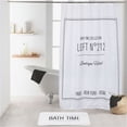 thumbnail image 5 of White Polyester Shower Curtain - 79x71 inches - Black Writing Design, 5 of 7
