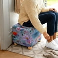 thumbnail image 5 of SCRAWLGOD Daisy Floral Print Ottoman Cover Square, Stretch Footrest Stool Slipcover with Elastic Band Foot Stool Cover for Square Storage Ottoman for Home Decor, 5 of 7