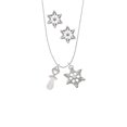 thumbnail image 2 of Delight Jewelry Silvertone 3-D Clear Frosted Baby Pacifier Silver tone Snowflake Charm Necklace and Stud Earrings, 2 of 4