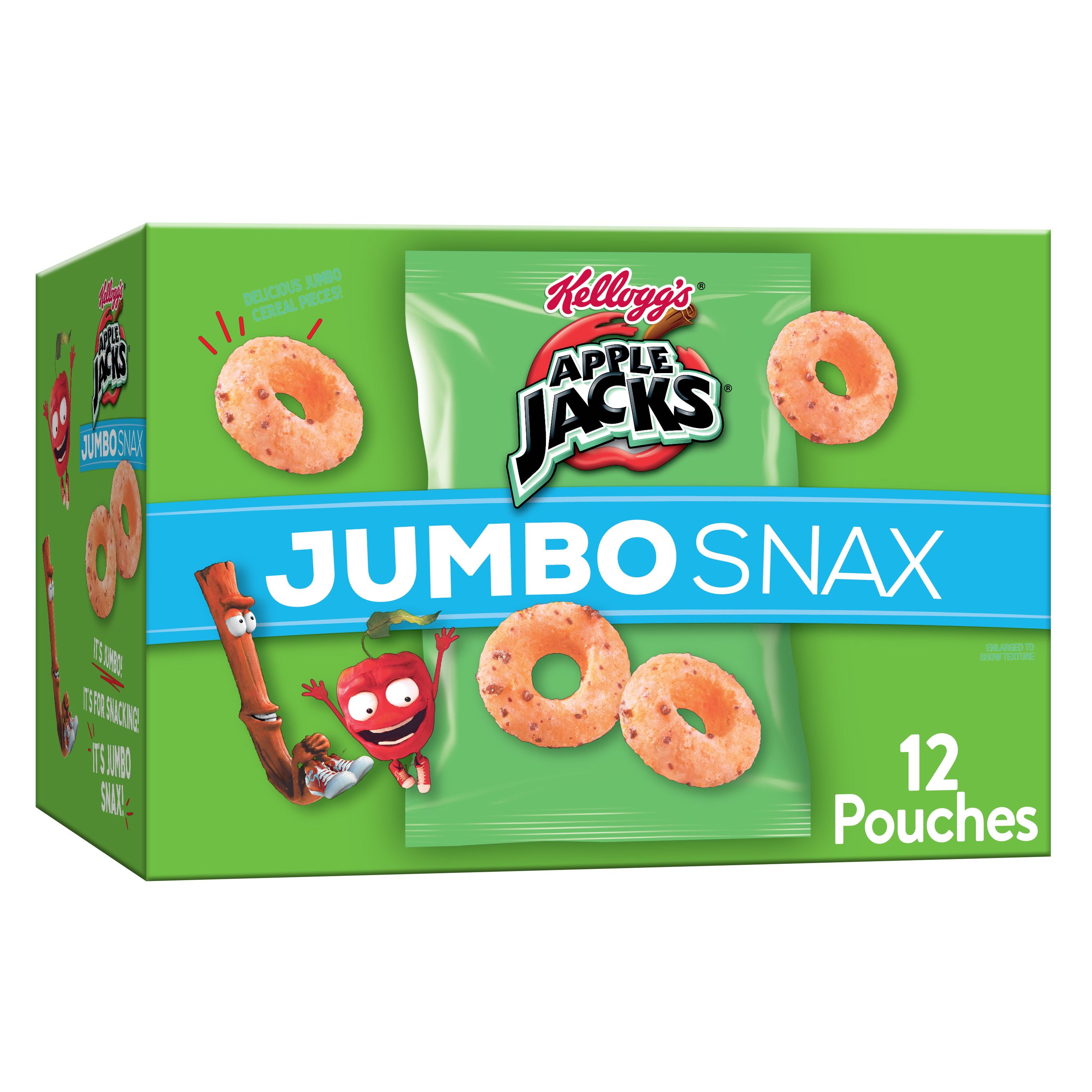 Kellogg’s Apple Jacks Jumbo Snax Cereal Snacks, Original, 12 Ct, 5.4 Oz