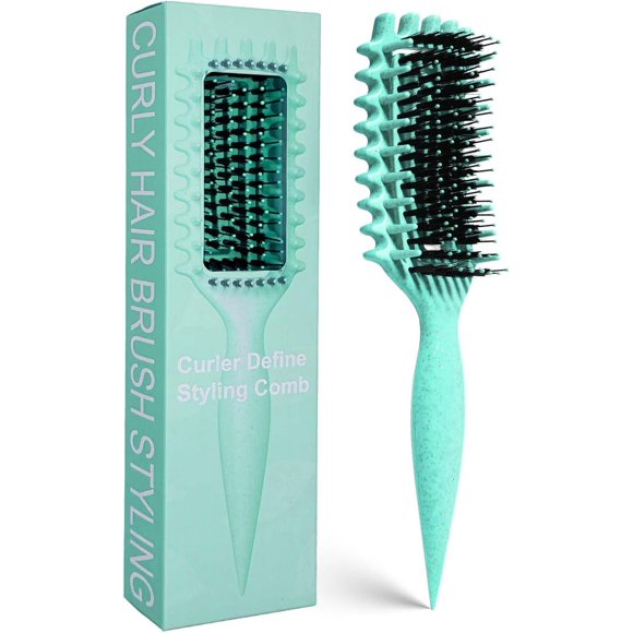 ERDS-Curly Hair Brush Candybrush Curl Defining Brush for Detangling Shaping and Defining Curls for Women, Men, Wet & Dry Hair (Green)
