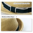 thumbnail image 5 of Comhats Unisex Straw Fedora Hat for Men Women,Packable Beach Hat Short Brim Trilby Hat UV Summer Hat Natural Medium, 5 of 5