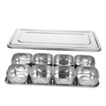 thumbnail image 5 of Raindrops 1Pcs Stainless Steel Seasoning Storage Box 8 Compartment Silver Freshness Preservation 16.7 x 8.5 x 1.8in, 5 of 8