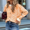 thumbnail image 6 of Leopard Cardigan Open Front Button Up Sweaters for Women Long Sleeve Cropped Cardigan Jackets Orange XL, 6 of 9