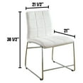 thumbnail image 5 of White Color Leatherette 2pcs Counter Height Dining Chairs Metal Legs Dining Room Counter Height Chairs White + Dining Room + Contemporary,Modern + Solid Back + Chrome, 5 of 6