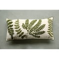 thumbnail image 3 of Creative Co-Op Cotton Lumbar Pillow with Fern Fronds Embroidery, Cream and Green, 3 of 4