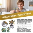thumbnail image 6 of Transforming Robot Toy with Gyro Spin Function, Press and Pop Change Figure, Portable Stress Relief Gadget and Unique Gift,Green, 6 of 9