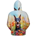 thumbnail image 2 of Welcome Spring Summer Doberman Pinscher Portrait Flower Blue Sky All Over Print 3D Hoodie Unisex Merch Hoodies Doberman Dog Lover Gifts - 12001, 2 of 6