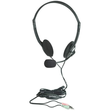 UPC: 0766623164429 | Manhattan 3.5mm Stereo Headset with Mic – with Microphone  Volume Control  3.5 mm Stereo Plugs  6.5ft Cable – for Desktop  Laptop  Computers – 3 Year Warranty – 164429