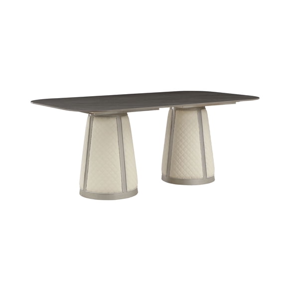 Miekor Furniture Kasa Sintered Stone Top & Champagne Finish Dining Table 75687