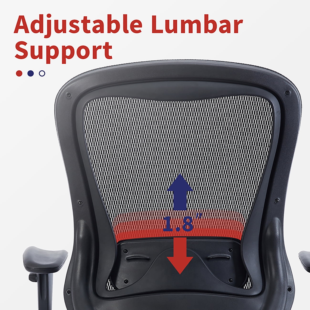 Furniture of America Lulo 24 in Executive Chair with Adjustable Back & Lumbar Support, 350 lb. Capacity, Black