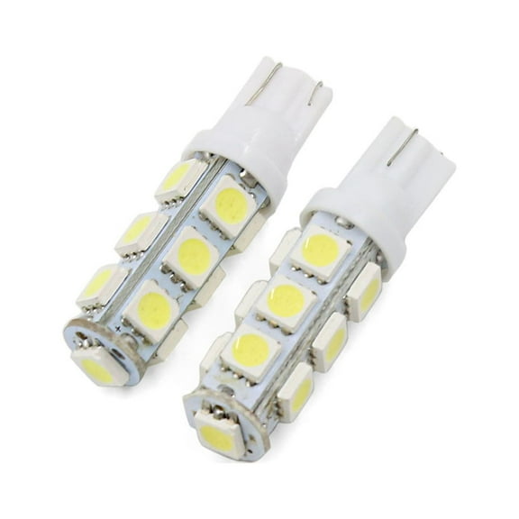 Unique Bargains 2pcs T10 LED W5W Car Bulbs 13- 5050  White Lamp Parking Light Interior