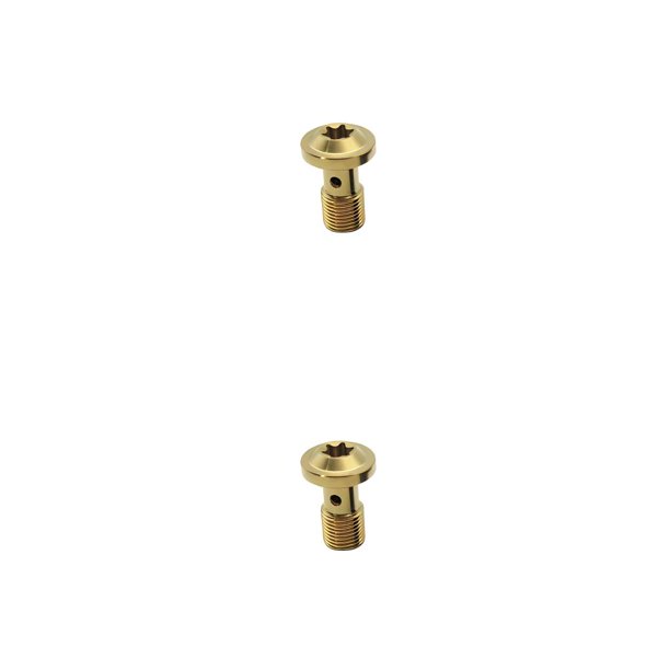 sweethay Tornillos de freno para motocicletas, manguera de tornillo, tubo de aceite, sujetador único, accesorio de reparación de repuesto, Dorado 1.25 2piezas