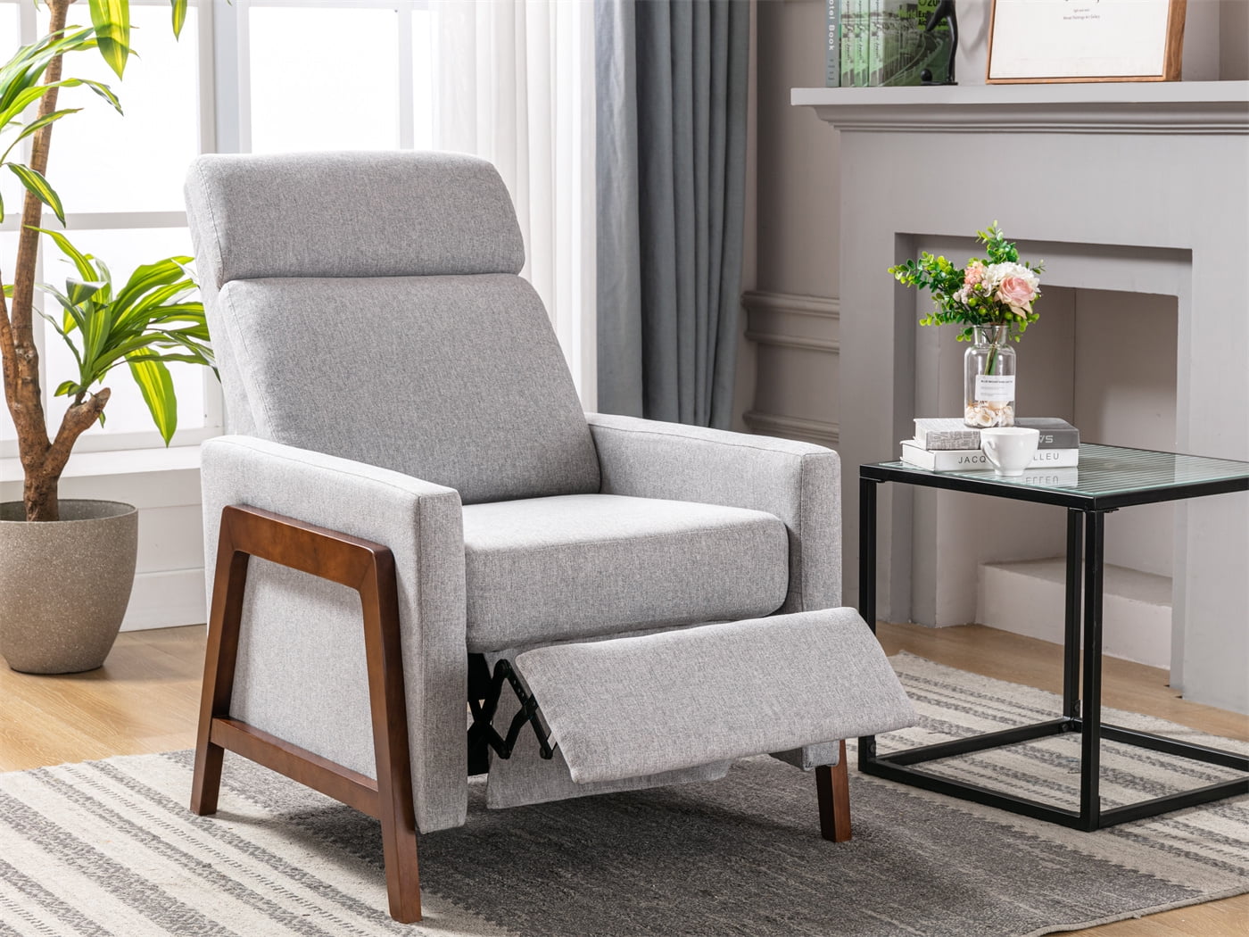 Dropship Set Of Two Wood-Framed Upholstered Recliner Chair Adjustable Home  Theater Seating With Thick Seat Cushion And Backrest Modern Living Room  Recliners; Gray to Sell Online at a Lower Price