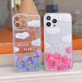 thumbnail image 3 of Compatible with iPhone 15 Pro Max Quicksand Light up Case Glow in The Dark Liquid Fluorescent Floating Waterfall Floral Tulip Case Women Girly Soft TPU Luminous Shockproof Phone Cover, Purple, 3 of 7