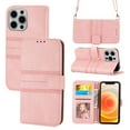 thumbnail image 2 of for iPhone 14 Pro Max Case with Card Holder,Sleek Leather Crossbody Phone Case with Wallet & Shoulder Strap Flip Magnetic Kickstand Case for iPhone 14 Pro Max, Pink, 2 of 2
