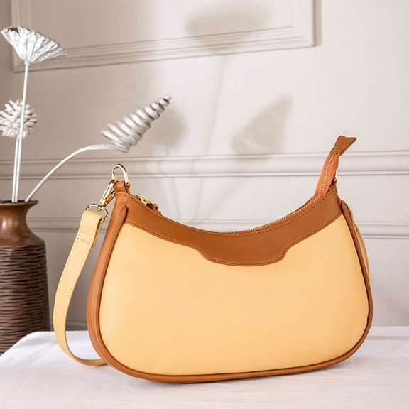 Abelardo Sassy Bag - Peach/Brown Shoulder Leather Bag