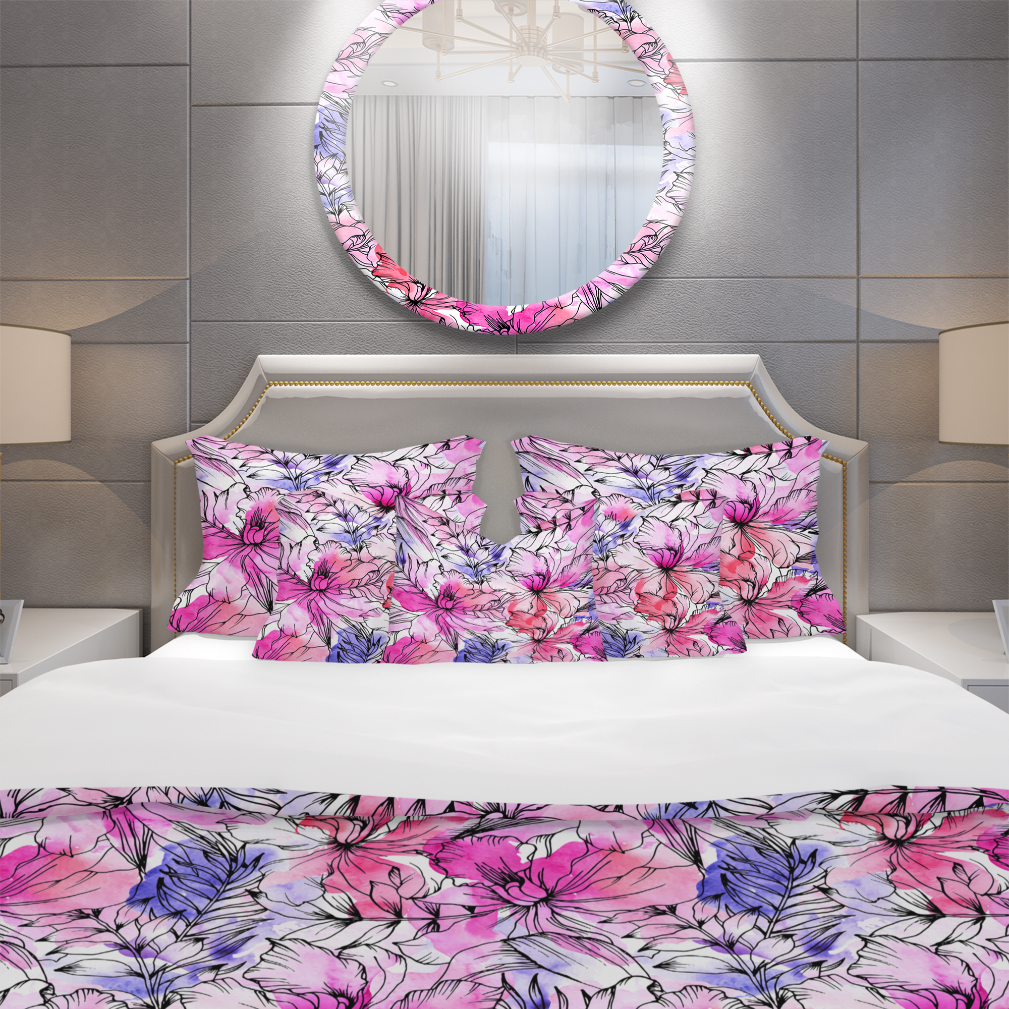 Designart 'Floral Pattern' Modern & Contemporary Duvet Cover Set