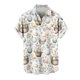 thumbnail image 2 of Blusa y camisa de manga corta con cuello vuelto para hombre, blusa informal de moda con cuello vuelto, blusa estampada de manga corta con botones, blusa de poliéster para hombre, 2 of 5