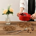 thumbnail image 7 of GZHJMY 2PCS Trivets Set 3D Wicker Print Brown Heat Resistant Table Potholder Round Pot Holders Trivet Mat for Kitchen Counter Hot Pots and Pans, 7 of 7