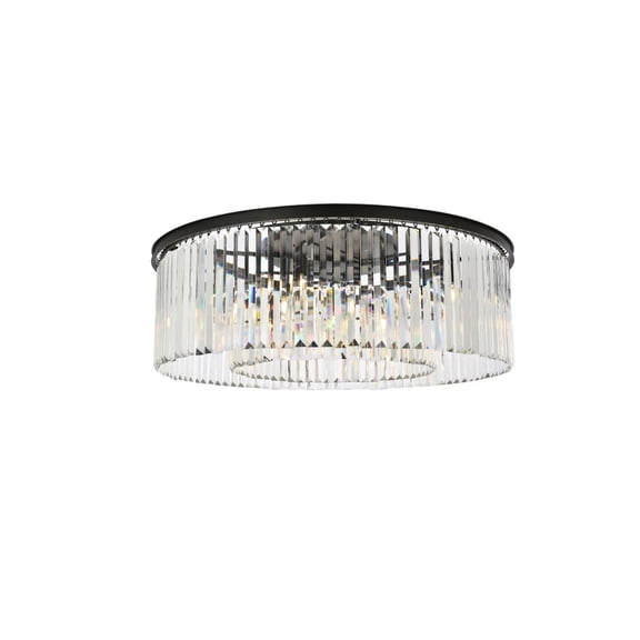 Urban Classic Sydney 10-Light Metal Royal Cut Flush Mount - Matte Black