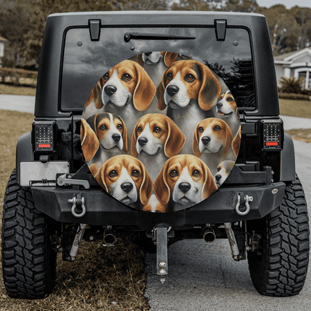 Lotusprinthandmade A Bunch Of Beagle For Lovers Spare Tire Cover Without Backup Camera Hole 6 Sizes (30 in.)