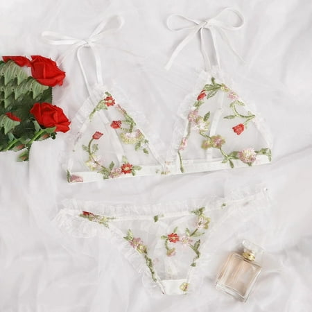 

Lingerie For Women Naughty Bra New Fashion Thong Sleepwear Underwear Lingerie Flower Lace