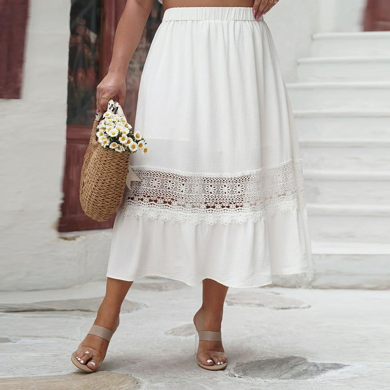 Maoxin Women Skirt Women's Fashion Fallow Solid Color Elastic