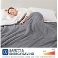 thumbnail image 5 of Electric Blanket  Size, Flannel & Sherpa Heated Blanket, 10 Heat Settings, Auto Shut Off, Machine Washable, Light Grey, 84 x 90 Inch, 5 of 7