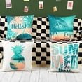 thumbnail image 5 of Hello Summer Pillow Covers 18x18 Beach Theme Decorative Throw Pillow Covers for Home Patio Party Decor 18x18, Set of 4, 5 of 6