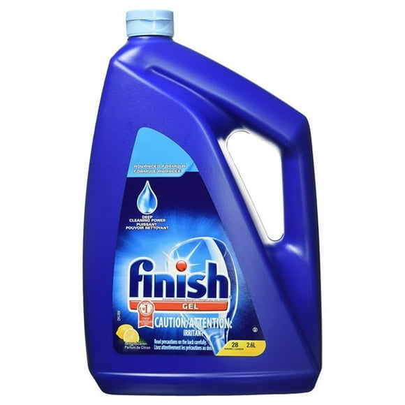 Finish Gel Détergent pour Lave-Vaisselle, 2 en 1, Citron, 2.6L