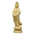 thumbnail image 2 of Escultura china de Guanyin Escultura de budismo Escultura Bodhisattva Meditación Feng Shui para escritorio Oficina Dormitorio Casa de Adornos Hugo Estatua de Guan Yin, 2 of 10