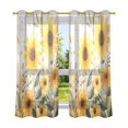 thumbnail image 6 of Yayeee Window Curtains Light Filtering 63"x42" Grommet Panel Pair Home Living Room Decor, Beige Sunflowers, 6 of 7