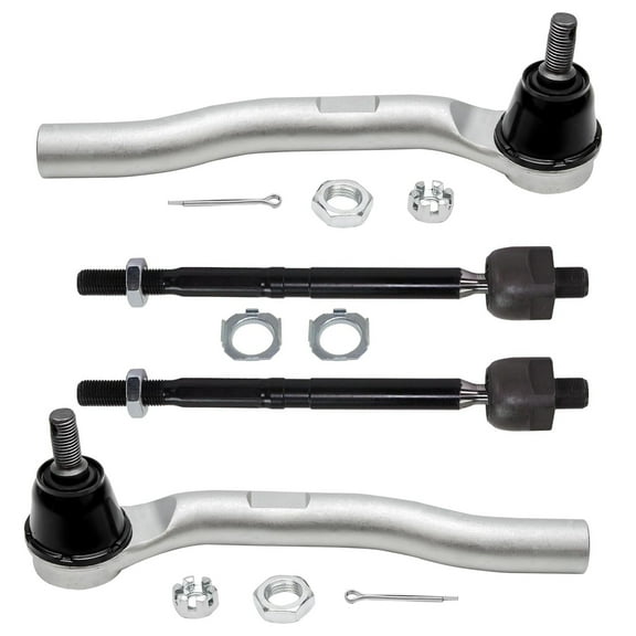 Detroit Axle - Front Tie Rod Ends for 2009-2014 Honda Fit [Gas], 4 Inner Outer Tie Rod End Links 2010 2011 2012 2013 Suspension Replacement